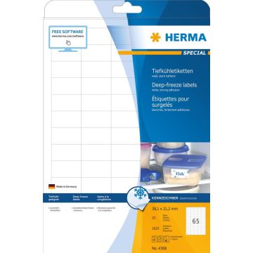 Diepvriesetiketten wit 38.1x21.2 A4