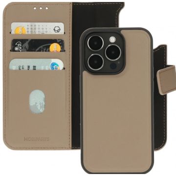Mobiparts Leather 2 in 1 Wallet Case Apple iPhone 14 Pro Taupe - Smartphonehoesje