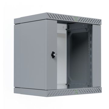 EFB 19" Wandgehäuse X-Rack mit Glastür 400-600mm 12HE grau