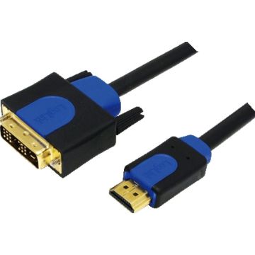 HDMI-DVI-Kabel LogiLink aansl. 18+1pin St/St 2.00m zw 1.4