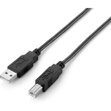 Equip USB Kabel 2.0 A-B St/St 2.0m zwart