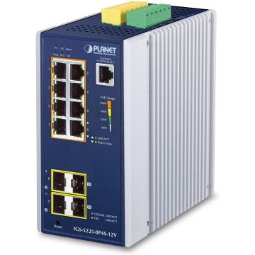 PLANET Industrial 8-Port GE PoE + 2*1G SFP + 2*2,5G SFP