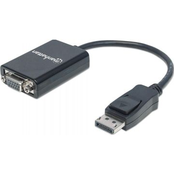 Manhattan DisplayPort Adapter St/Bu DP->HD15, zwart