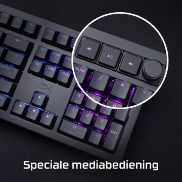 Als 's werelds meest aanpasbare toolless mechanische gamingtoetsenbord op de markt5, tilt de HyperX Alloy Rise personalisatie naar een hoger niveau. Je kunt niet alleen sneltoetsen verwisselen, maar ook magnetische bovenplaten, badges en nog veel meer.