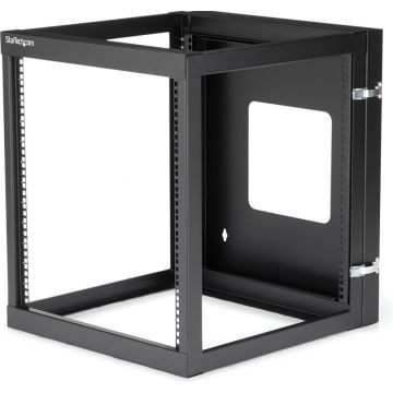 StarTech.com 12U Hinged Open Frame Wall Mount Server Rack - 4 Post 22 in. Depth Network Equipment Rack Cabinet