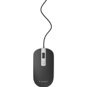 GEMBIRD Maus OPT WIRED 4 Tasten USB schwarz/silber