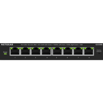 NETGEAR 8-poorts Gigabit Plus Switch (GS308E) - Switch