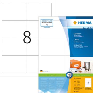 Herma 4280 -Preium Etiketten - wit -97 x 67,7 mm