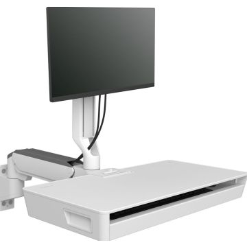 Ergotron CareFit Combo Arm with Worksurface - Bevestigingskit (scharnierarm, uittrekbaar toetsenbordplateau met geïntegreerd werkoppervlak, basis voor muurmontage, adapter railmontage)