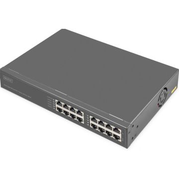 DIGITUS Switch 8-Port Gigabitgabit PoE + Injektor 250W zwart