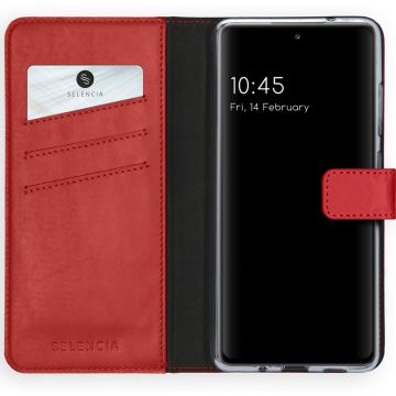 Selencia Echt Lederen Bookcase Samsung Galaxy S20 FE - Rood