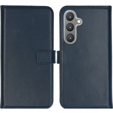 Selencia Echt Lederen Bookcase Samsung Galaxy S24 Plus - Blauw