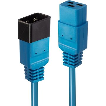 Lindy IEC-NetzverlÃ¤ngerung C19 auf C20 blauw 2m extern bulk
