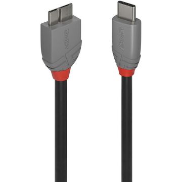 Lindy 1m USB 3.2 Type C an Micro-B Kabel, Anthra Line