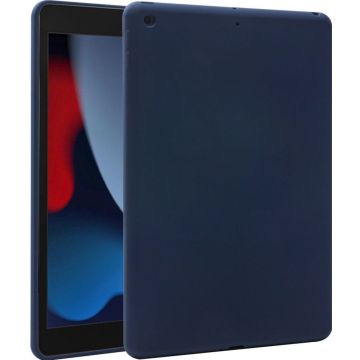 Accezz Liquid Silicone Backcover iPad 9 (2021) 10.2 inch / iPad 8 (2020) 10.2 inch / iPad 7 (2019) 10.2 inch - Donkerblauw