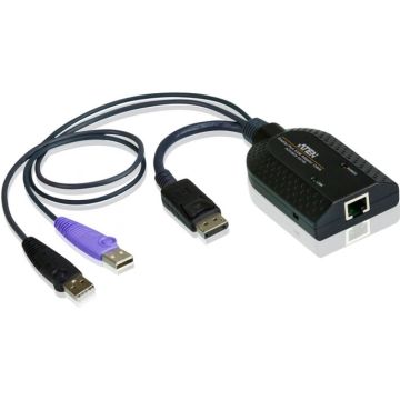 ATEN KA7169 DisplayPort USB Virtual Media KVM Adapter Cable with Smart Card Reader (CPU Module) - KVM  audio-uitbreider