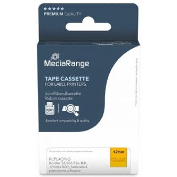 MediaRange Schriftbandka. Brother TZ-B31/TZe-B31 12mm 8m zwart