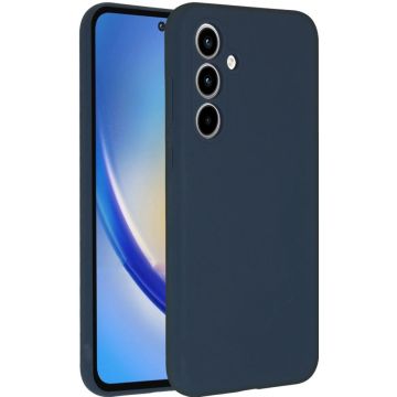 Accezz Liquid Silicone Backcover Samsung Galaxy A35 - Donkerblauw