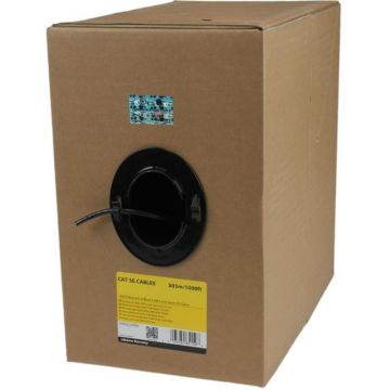 StarTech.com 304,8 m lange bulkrol CMR Cat5e massieve UTP-stijgkabel - zwart
