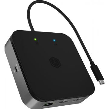 Dockingstation IcyBox USB 3.2 Type-C met 2-lade Videoausgabe retail
