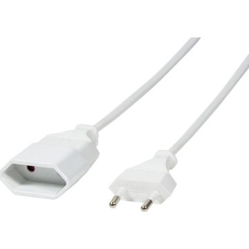 LogiLink Netzkabel Euro CEE 7/16 stekker zu Dose, 3m, wit