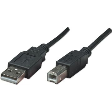 Manhattan USB 2.0 aansluitingkabel 0,5m A-stekker/B-stekker