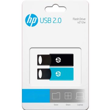 USB-Stick 128GB HP v212w 2.0 Twin Pack (2x64GB) (black/blue) retail