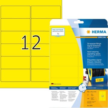 HERMA Signal-Etiketten A4 99,1x42,3 mm geel Folie 300 St.