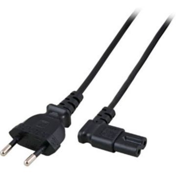 ACT Netsnoer Euro male - C7 female (haaks links/rechts) zwart 3 m. 1 stk