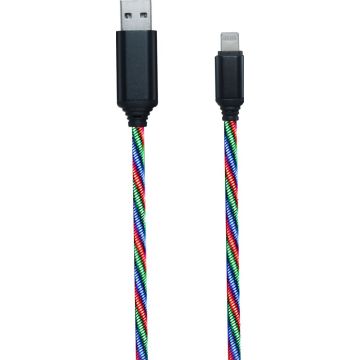2GO USB oplaadkabel ""Tricolor""-m.LED-Beleuchtung-100cm lightn