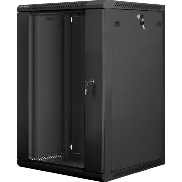 Lanberg Rack Wandbehuizing 19" 18U/600X600 (Flat-Pack) met Gla
