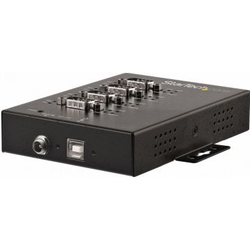 StarTech.com 4 Port Seriële USB Hub naar RS-232422485 Adapter, Industriële USB 2.0 naar DB9 Serial Converter Hub, IP30 Rated, Din Rail Monteerbaar, 15kV ESD Bescherming (ICUSB234854I) - Seriële adapter