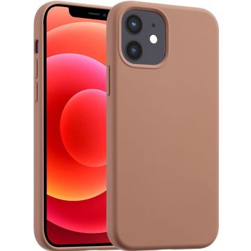 Accezz Liquid Silicone Backcover met MagSafe iPhone 12 (Pro) - Light Brown