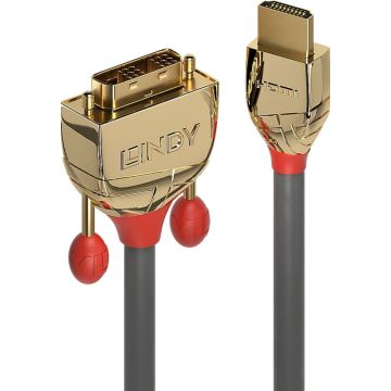 Lindy HDMI an DVI-D Single Link Kabel Gold Line 1m