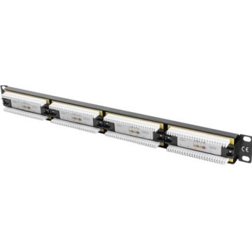 Lanberg Patchpanel 24-Port 1U 19" Cat. 6 UTP zwart