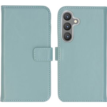 Selencia Echt Lederen Bookcase Samsung Galaxy S24 - Air Blue