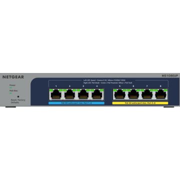 NETGEAR 8-poorts Ultra60 PoE++ Multi-Gigabit 2.5G Ethernet Plus Switch (MS108EUP) - Switch