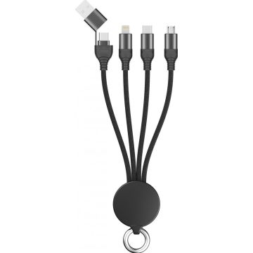 2GO USB / Type C Ladekabel All in One schwarz 15cm