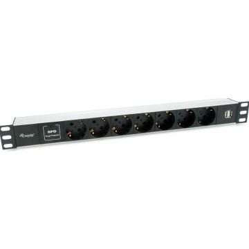 Equip Steckdosenleiste 19""(1HE)8fach Schuko16A,1,8m Kabl. si