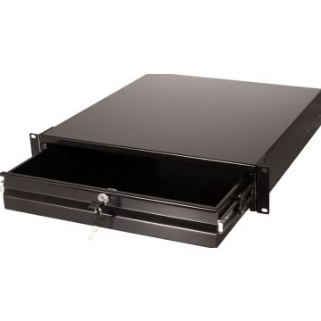 LogiLink 19"" 2HE Dokumentenschublade, afsluitbaar, zwart