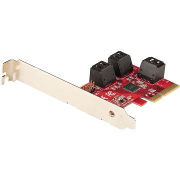 StarTech.com SATA PCIe Kaart, 6 Port PCIe SATA Uitbreidingskaart, 6Gbps, Low Profile Bracket, Stacked SATA Connectors, ASM1166 Non-Raid, PCI Express naar SATA Converter (6P6G-PCIE-SATA-CARD) - Controller voor opslag