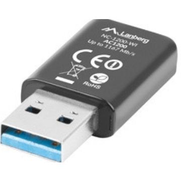 Lanberg USB drahtlose Netzwerkkarte NC-1200-WI AC1200 Dual B