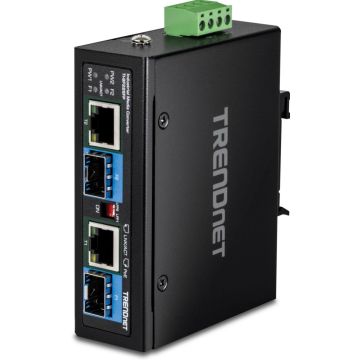 TRENDnet 2-Port Industrial SFP to Gigabit PoE++ Media Conv.