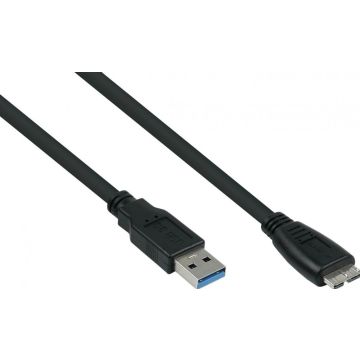 kabelmeister USB3.0 Kabel A-Micro B UL zwart 0,5m