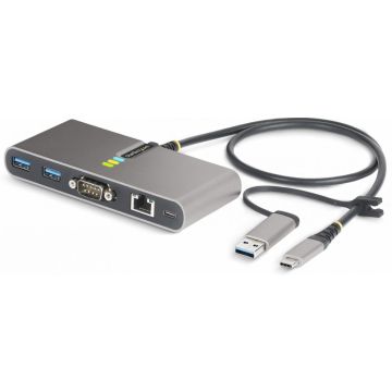 StarTech.com 2-Port USB-CUSB-A Hub with GbE and RS232 Serial, 2x USB-A - Hub