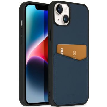 Accezz Premium Leather Card Slot Backcover iPhone 14 Plus - Donkerblauw