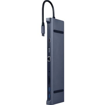gembird USB Type-C 10-in-1 Multi-Port-Adapter Spacegrau