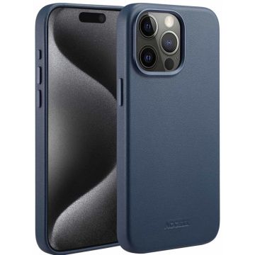 Accezz MagSafe Leather Backcover iPhone 15 Pro Max - Nightfall Blue