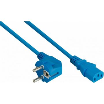 kabelmeister Schutzkontakt-St. (90° gew.) an C13 blauw 3m