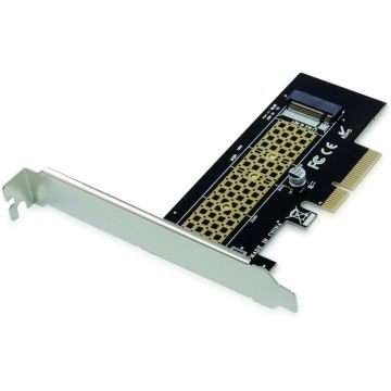 Conceptronic EMRICK05B – PCIe uitbreidingskaart – 1x M.2 NVMe – PCIe 3.0 x4 – 32 Gbps – M-key & B+M-key – low-profile bracket – passieve koeling – zwart